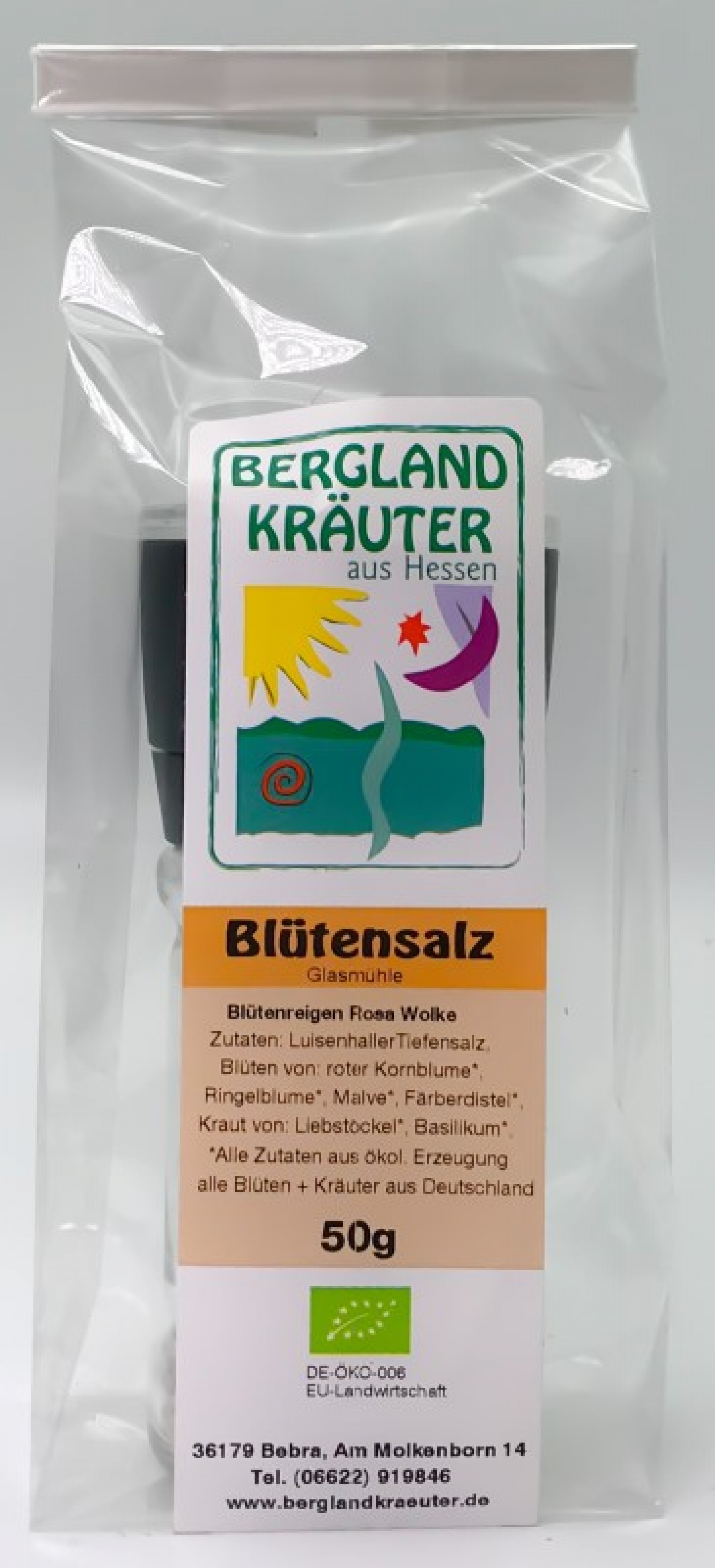 Blütensalz mit Mühle, 50g