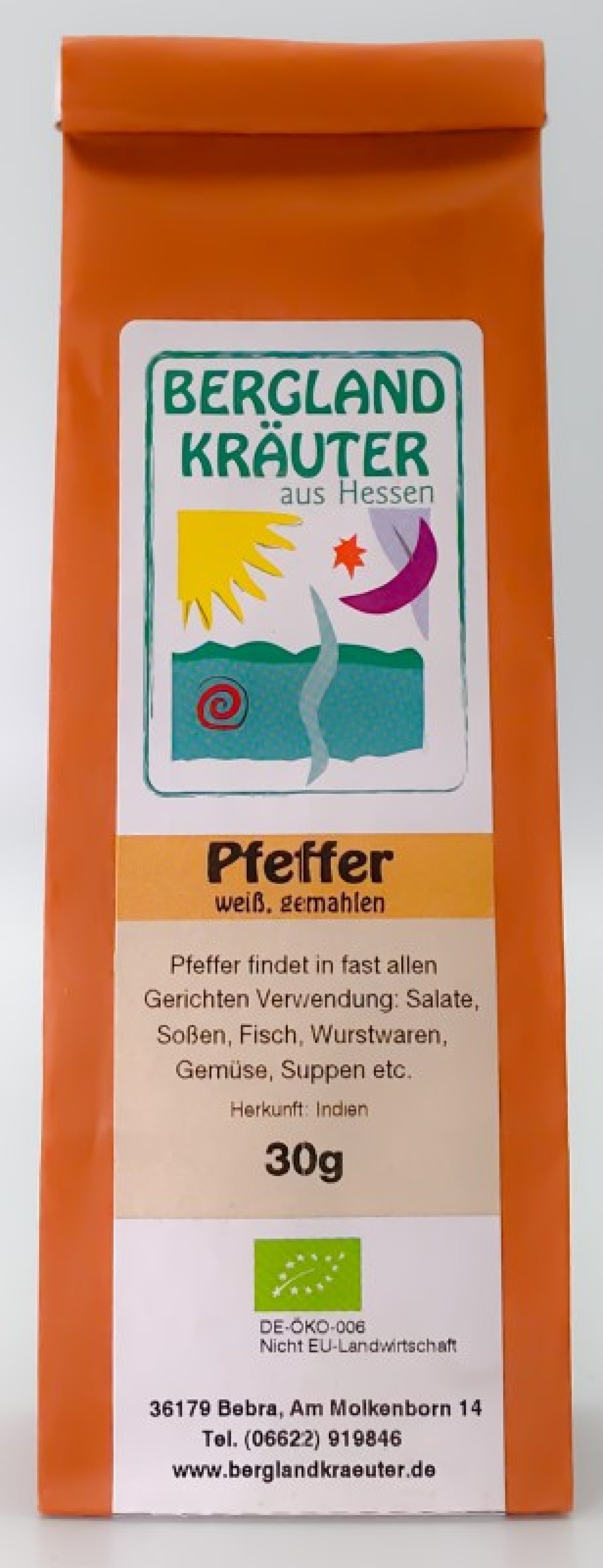 Pfeffer, weiß, gem.,30g