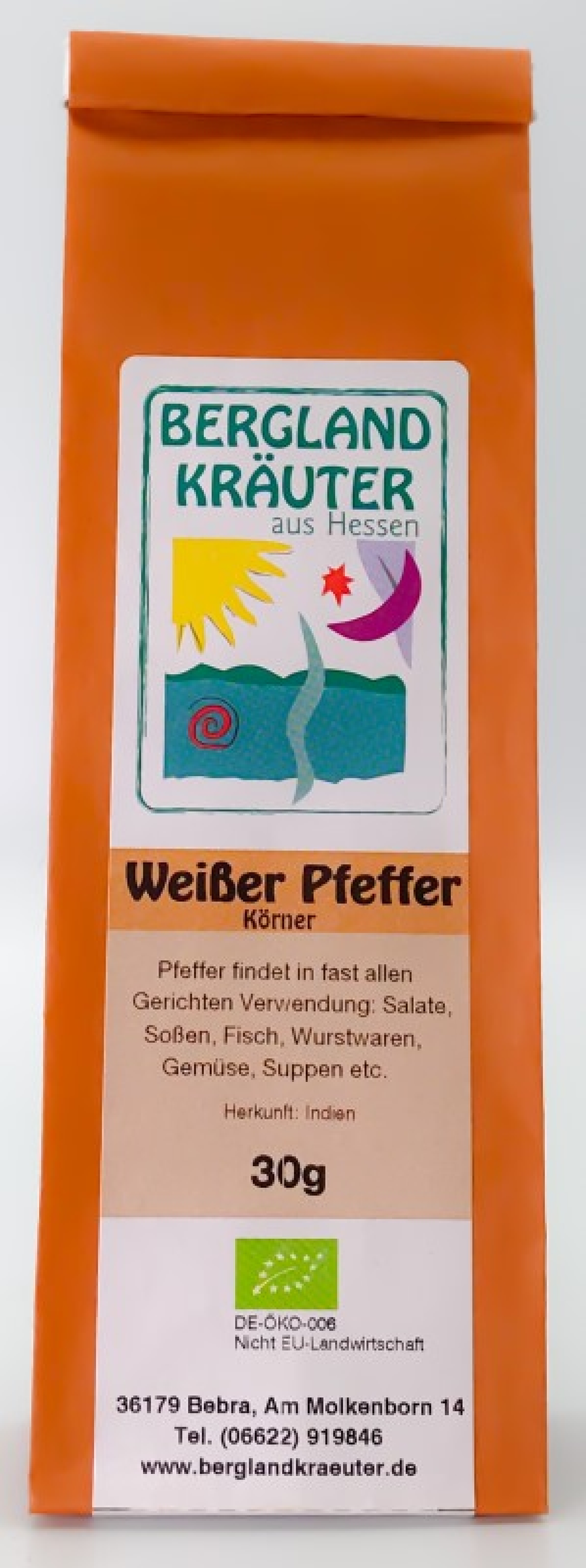 Pfefferkörner, weiß, 30g